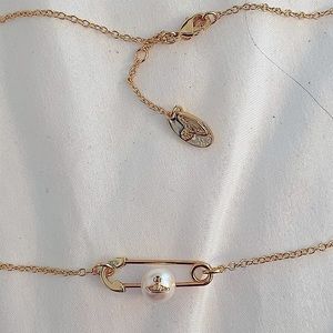 Vivienne Westwood gold safety pin Necklace